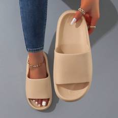 Gröna Slides Shein Fashionable Slides For Women, Single Band EVA Indoor Slippers