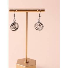 Shein 2pcs fashionable and simple European and American alloy electroplated mosquito coil earrings donut earrings bouncy earrings