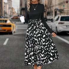 Shein Kleider Shein Graphic Print Belted Dress