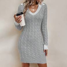 Shein Cable Knit Sweater Dress