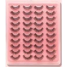 Pink False Eyelashes Shein 20pairs 3D Natural Silk False Eyelashes Pink Packing