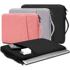 Shein Laptop Sleeve Bag Compatible With 13/14/15/16 Inch Computer Bag Accessories Polyester Case With Pocket,Light gray Laptop Bag for School Student