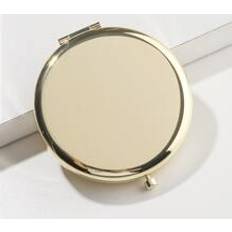 Guldiga Sminkspeglar Shein Foldable Makeup Mirror, 1pc Glossy Round Double-sided Metal Compact Cosmetic Mirror, Portable Travel Mirror For Women & Girl, Gift For Women Mom Wife