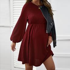 Shein Maternity Cable Textured Lantern Sleeve Dress