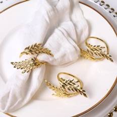 Napkin Rings Shein Metal Leaf Rings 4-20pcs Napkin Ring 4pcs