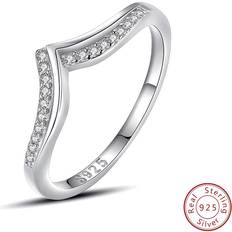 Shein Women Rings Shein V-shaped Engagement Ring Wedding Band For Women s925 Silver Promise Ring Eternity Ring Fine Jewelry Gift