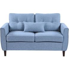 Homcom Loveseat with Armrests Light Blue Sofa 140cm 2 Seater