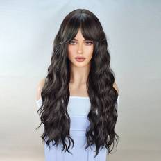 Hårprodukter Shein Long black brown Wavy Wigs for Curly Wave