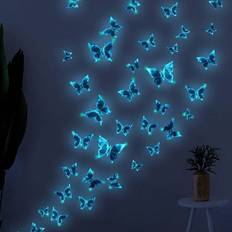Shein Glow Butterfly Wall Decals Blue Luminous