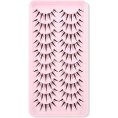 Cosmetics Shein 10pairs/set 4-14mm Natural & Clear & Criss-cross & Cartoon Style Eyelashes With Transparent Stalk, Korean And Japanese Style