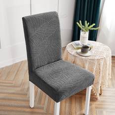 Loose Chair Covers Shein Tropical Plant Pattern Covers Set of 6 Loose Chair Cover Grey