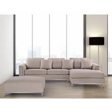 Chrome Sofas Beliani Left Hand Corner Sofa 270cm 4 Seater