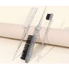 Multicolour Hair Combs Shein Rat Tail Comb 3Pcs Glitter Hair Styling Comb Set
