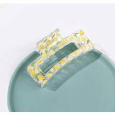 Shein 1pc Women Lemon Pattern Rectangle Fashionable Hair Claw Daily Life