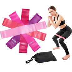 Shein Set of 5 Resistance Loop Exercise Bands,Mini Workout Bands for Women Fitness Home Gym, for Legs and Butt Yoga Strength Training Pilates