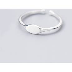 Shein Unisex Jewelry Shein 1pc Solid 925 Silver Flat Surface Adjustable Open Ring, Unisex Gift