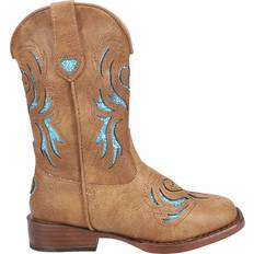 Girl's Glitter Breeze Square Toe Cowboy Boots - Tan