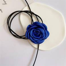 Blue Necklaces Shein Elegant Big Rose Flower Choker Necklace For Women Romantic Party Wedding Necklace Fashion Jewelry