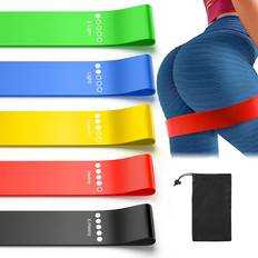 Pilates set Shein Set of 5 Resistance Loop Exercise Bands,Mini Workout Bands for Women Fitness Home Gym,for Legs and Butt Yoga Strength Training Pilates
