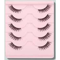 Cosmetics Shein Natural Separated False Eyelashes, 5 pairs 12mm mini cute Russian roll short eyelashes