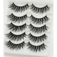 Cosmetics Shein False Eyelashes,5Pairs 3D Lashes Silk Natural Long False Eyelashes Dramatic Volume Makeup Extension Eyelash Fake Eyelashes Lash Extension Gift For Wom