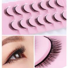 Cosmetics Shein 7pairs/set Transparent Dandelion Style Fiber False Eyelashes With Clear Fishing Line Stems For Natural Daily Makeup