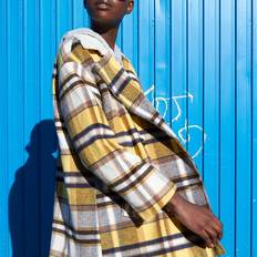 Shein Collar Double Breasted Tartan Pea Coat