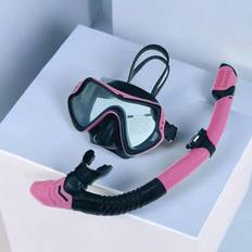 Shein Set Adult Snorkeling Equipment, Full Face Snorkel Mask With Breathing Tube, Tempered Glass Diving Mask For Scuba Diving And Swimming