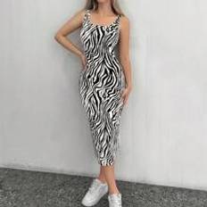 Zebra Klänningar Shein Zebra Striped Tank Dress