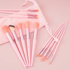 Cosmetics Shein 13pcs New Pink Makeup Brush Set, Portable, Including Blush Brush, Eyeshadow Brush, Powder Brush, Contour Brush, Concealer Brush And Other Tools, With
