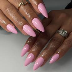 Nagelprodukter Shein Get Glamorous With 24pcs Long Almond Pink Nail