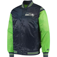 Starter Men's College Seattle Seahawks Enforcer Satin Varsity Full-Snap Jacket