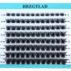 Blue False Eyelashes Shein 8 Rows 96pcs Mixed Length Separated Flare Cluster False Eyelashes In Blue Box, Thick, C/d Curl, 3d Volume, Individual Fan Curl Cluster, Pre-made, Pers