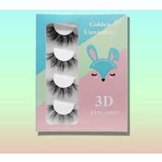 Matte/Moisturizing False Eyelashes Shein Golden Unwinding 4pairs Faux Mink Eyelashes