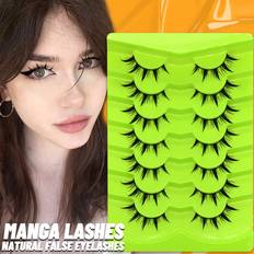 Makeup Shein Manga Lashes 7 Pairs Natural Eyelashes Fluffy Individual Anime Eyelashes DIY Cluster Lashes Extension Makeup