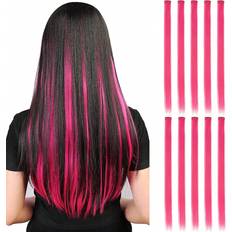 Shein 10 Pcs Colored Clip In Hair Extensions