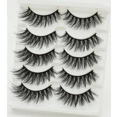 Makeup Shein 5Pairs Fake Eyelashes Natural Eyelashes Thick False Eyelashes Cross Eye Lashes Reusable Eyelash Makeup