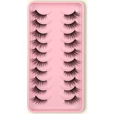 Cosmetics Shein 10 pair 5-12mm half-eye cross natural simple eyelashes