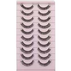 Cosmetics Shein 10pairs/set Cute Style Natural Small Curl Russian Volume Eyelashes 5-14mm