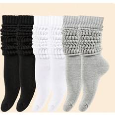 Shein Multifärgade Underkläder Shein 3pairs Women's Multicolor Fashionable Pile Socks, Suitable For Daily Use