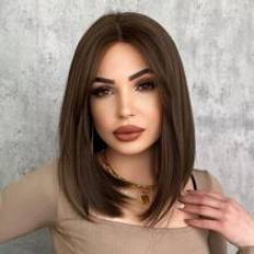 Shein 7JHH WIGS Brown Short Straight Bob Wigs