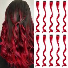Shein 10 Pcs Colored Clip In Hair Extensions