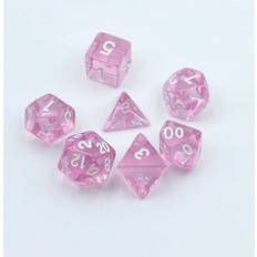 Sällskapsspel Shein 7pcs/set Pink Multi-sided Dice For Gaming