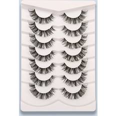 Cosmetics Shein 1box Individual False Eyelashes, 7 pairs of 15mm segmented cross-Russian curled eyelashes