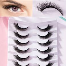 Cosmetics Shein 7 pairs of 3D stereoscopic fishtail eye elongated false eyelashes 4-12mm