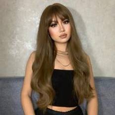 Shein HAIRCUBE 26 Inch Brown Long Curly Wigs for Fluffy