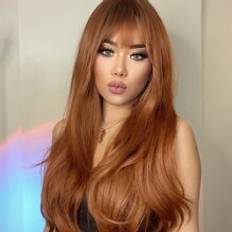 Red Wigs Shein Haircube 26 Inches Natural Layered With Fringe