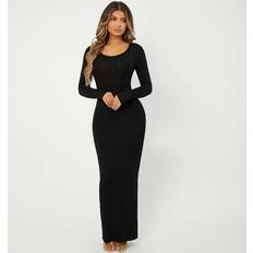 Shein Long Dresses Shein Solid Maxi Bodycon Dress