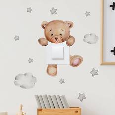 Shein 1pc Cartoon Bear Pattern Wall Sticker