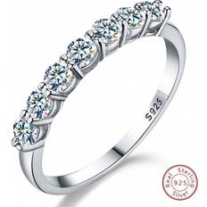 Shein 1pc Luxury Moissanite Diamond Engagement Ring Wedding Bands Silver Promise Ring Eternity Ring Anniversary Ring Fine Jewelry Gifts For Women